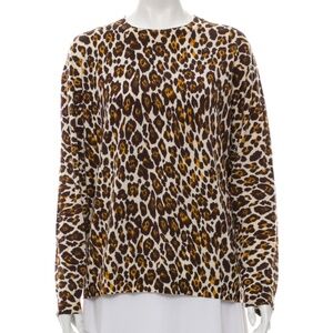 Stella McCartney Leopard Print Long Sleeve Sweater L
